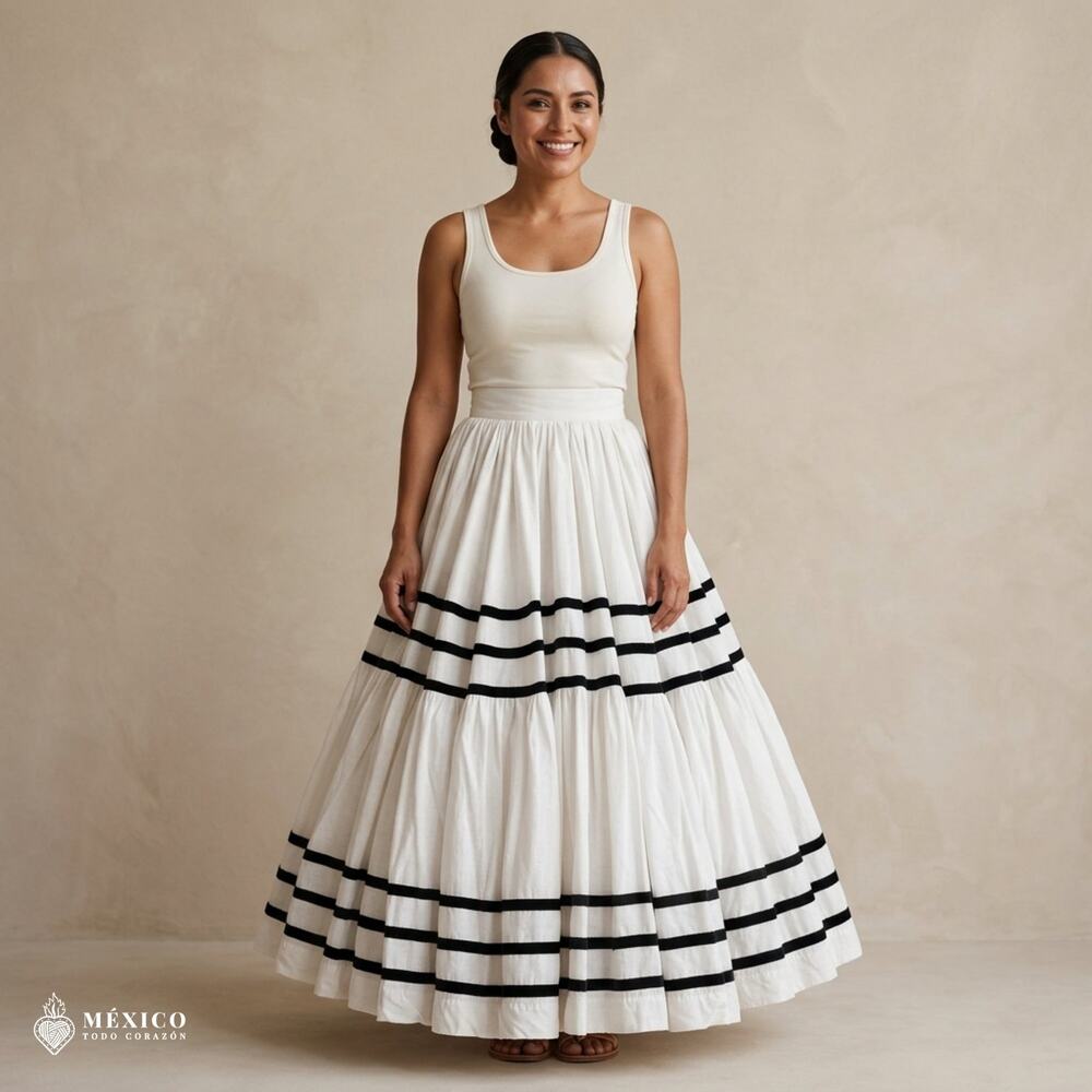 Mexican Oaxaca Double-Vuelo Skirt – Ejutla de Crespo Traditional Folk